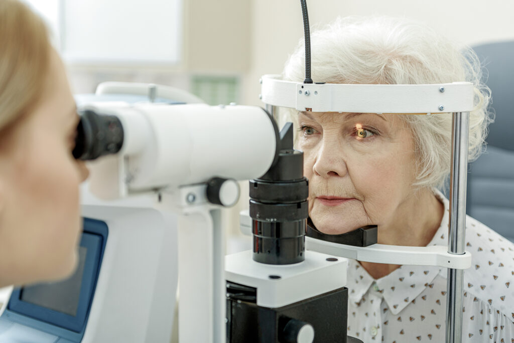 Senior Woman Having Her Eyes Checked
